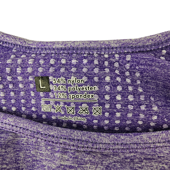 Unlabeled lavender short sleeve cropped workout activewear top Large - Picture 3 of 6